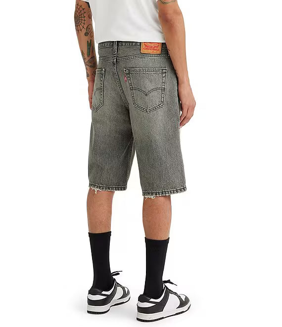 Essential Loose Fit 12" Inseam Mid Rise Denim Shorts