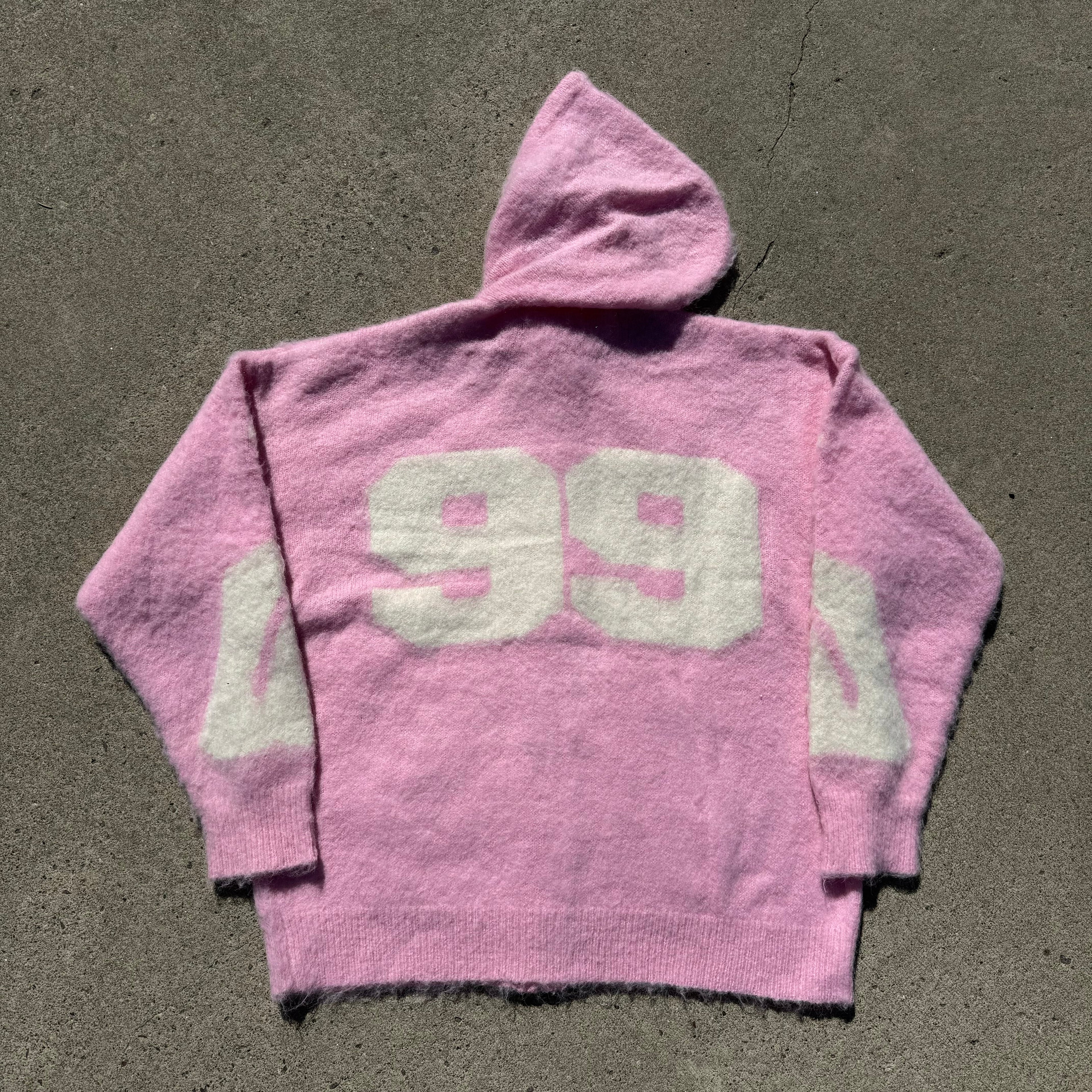 Pink Skeleton Mohair Zip Up