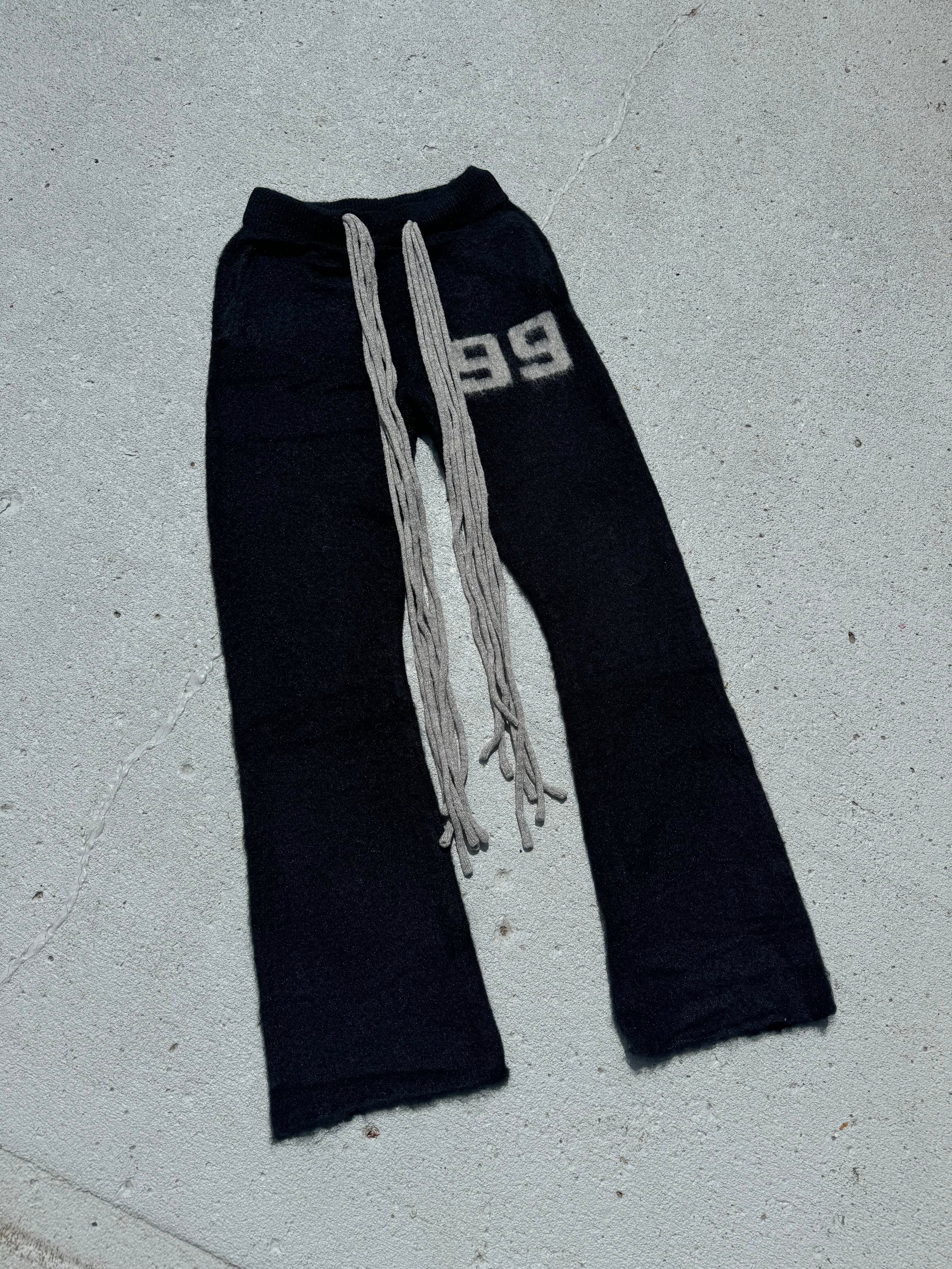 Multicord Black Mohair Pants