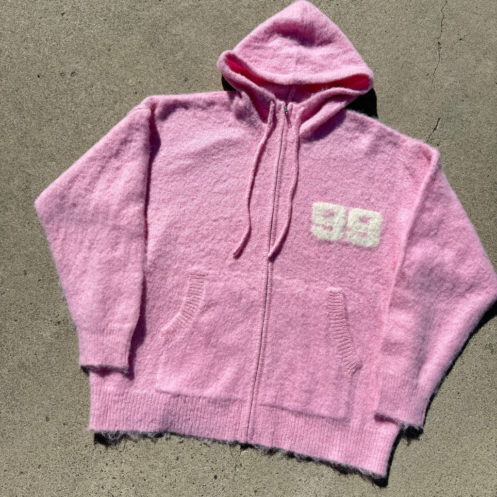 Mohair Zip Up Pink