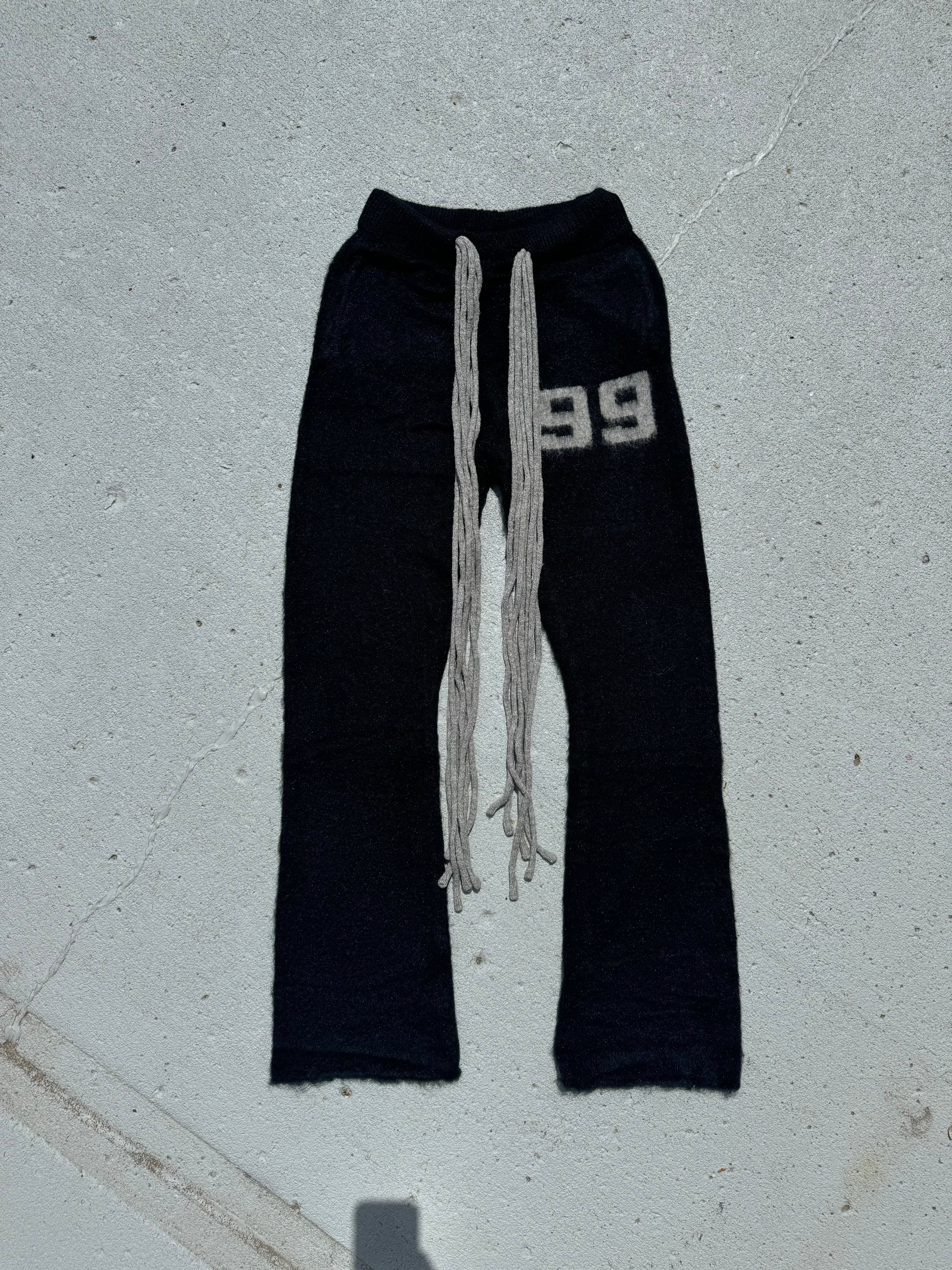 Multicord Black Mohair Pants