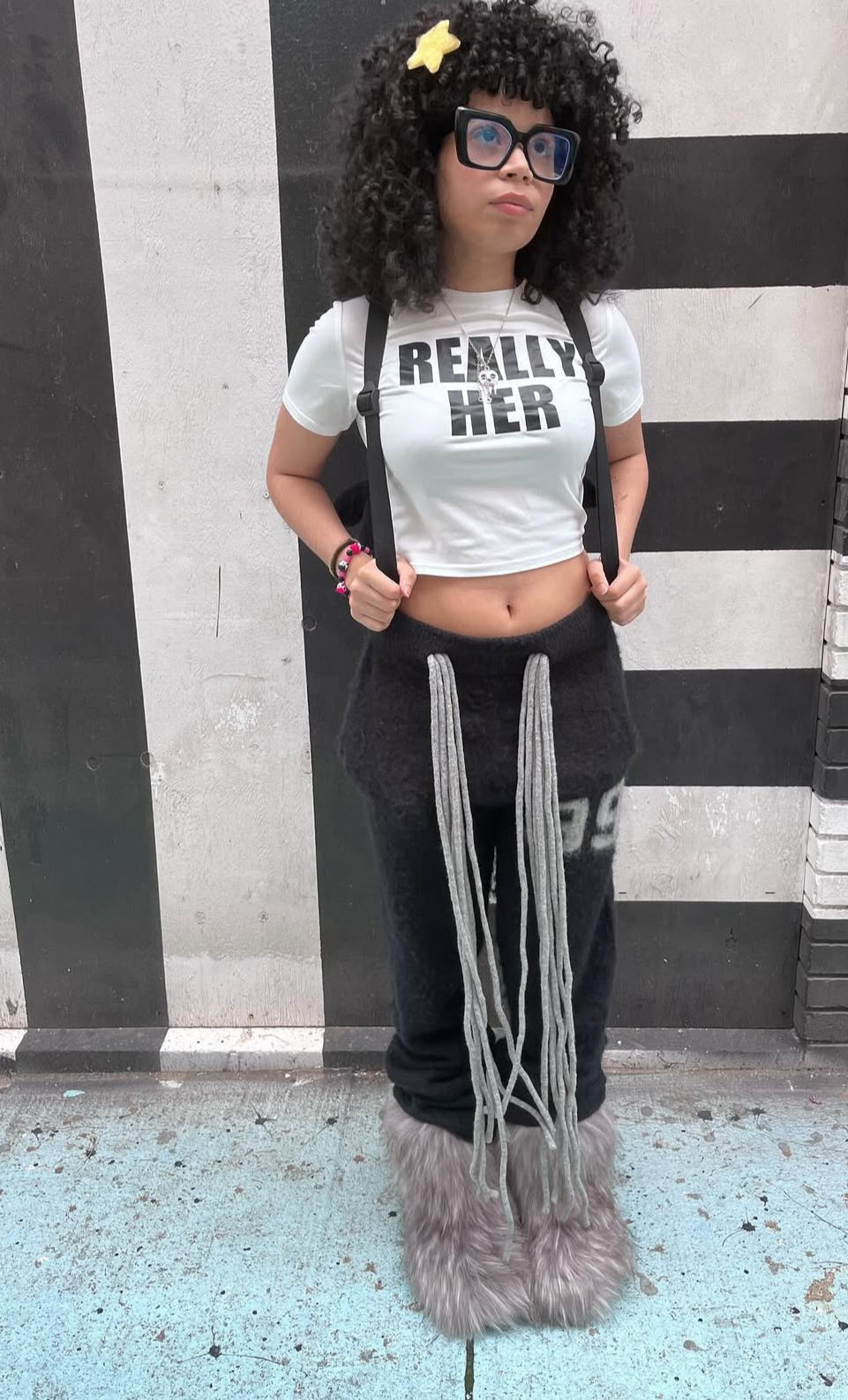 Multicord Black Mohair Pants