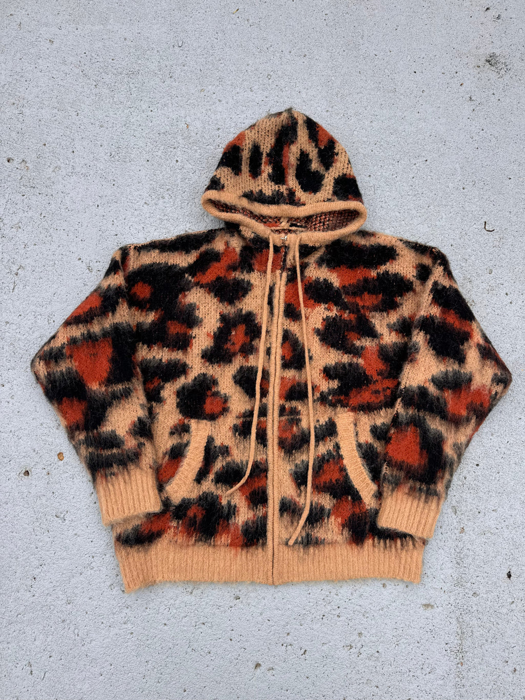 Cheetah Mohair Zip Up